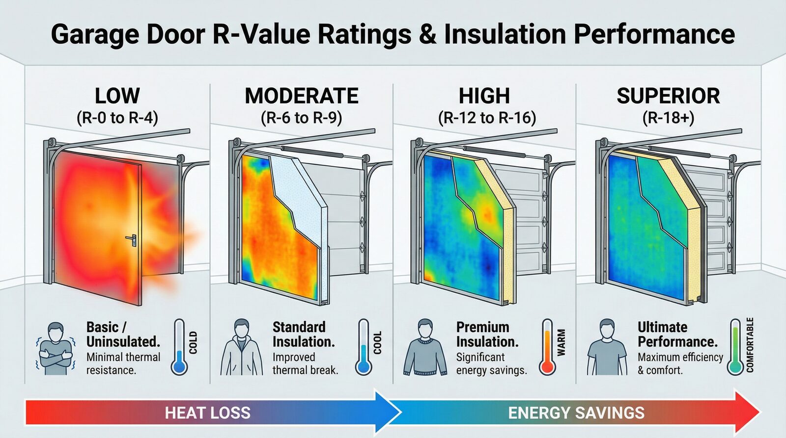 Garage door R-value comparison chart