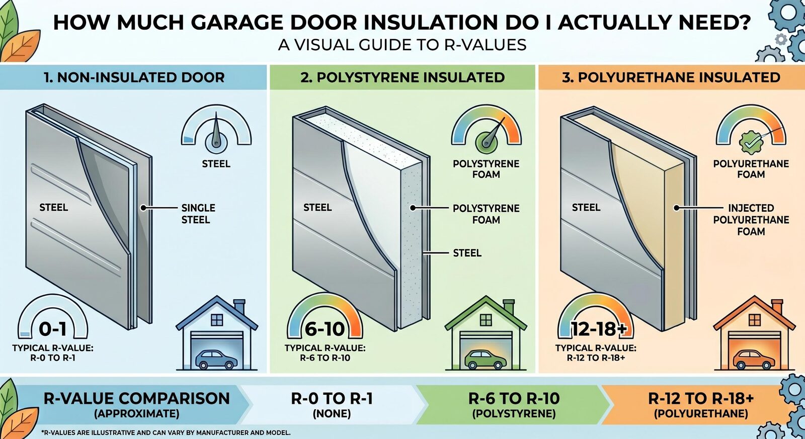 Garage door insulation comparison