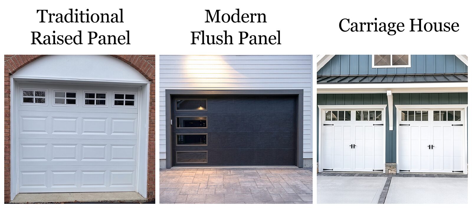 Raised panel vs flush panel vs carriage house